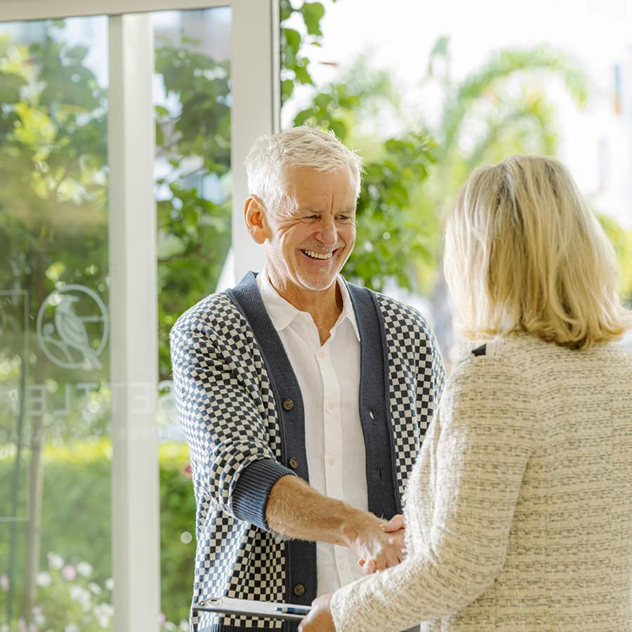 A couple enjoying senior living