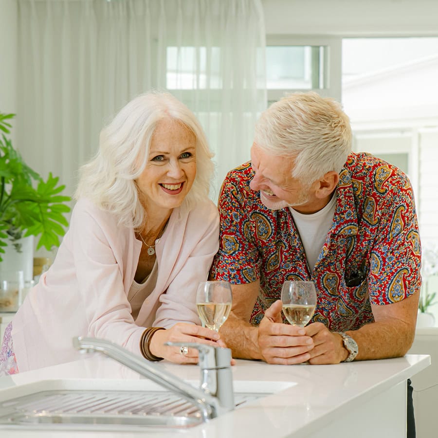 Senior Citizens enjoying a wine