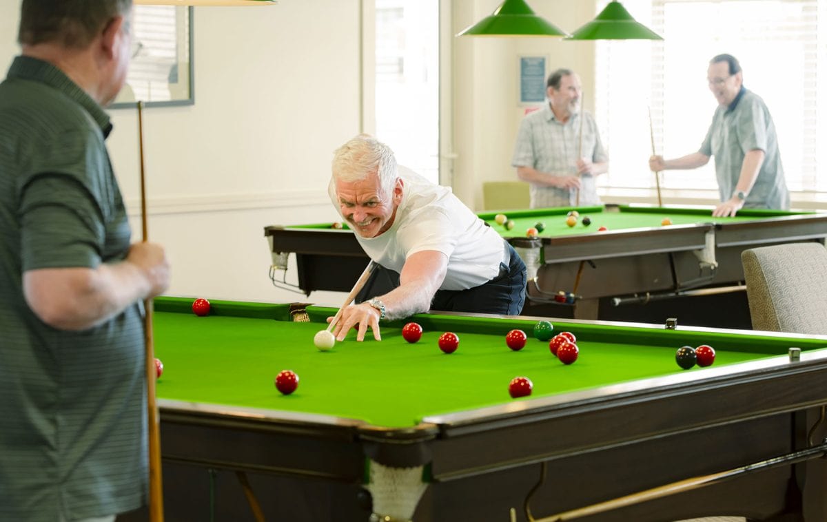 luxury retirement community pool room